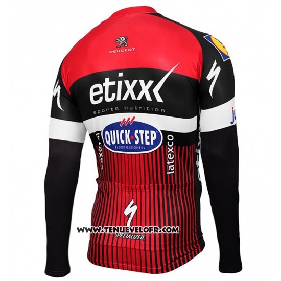 2016 Maillot Ciclismo Etixx Quick Step Rouge et Noir Manches Longues et Cuissard